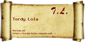 Tordy Lola névjegykártya